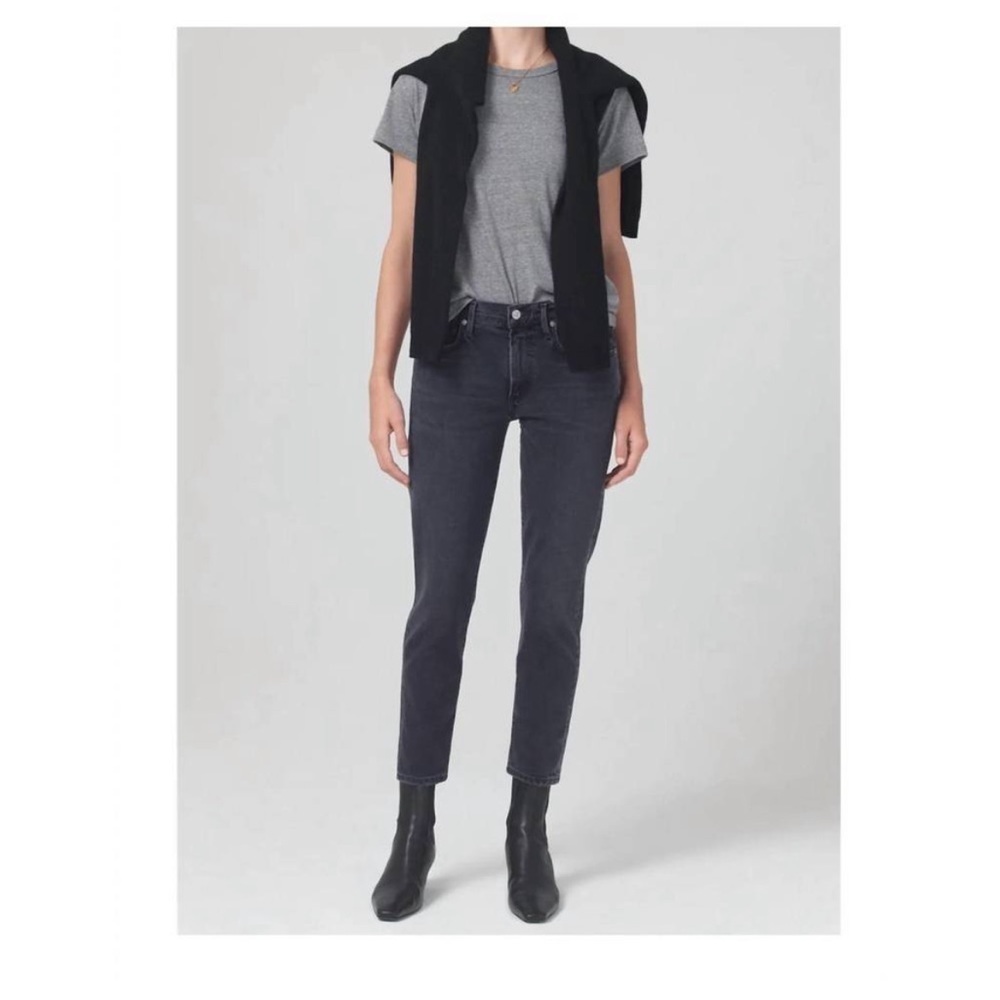 Anthropologie Citizens of Humanity Ella Mid Rise Slim Crop Jeans in Black